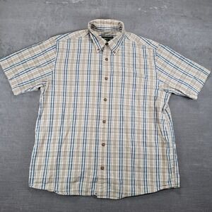Eddie Bauer Y2K Plaid Shirt Short Sleeve Button Up Casual Outdoor Mens‎ Size L